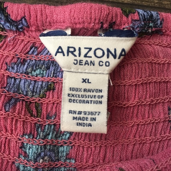 ARIZONA Pink Floral Off the Shoulder Top - Picture 5 of 6